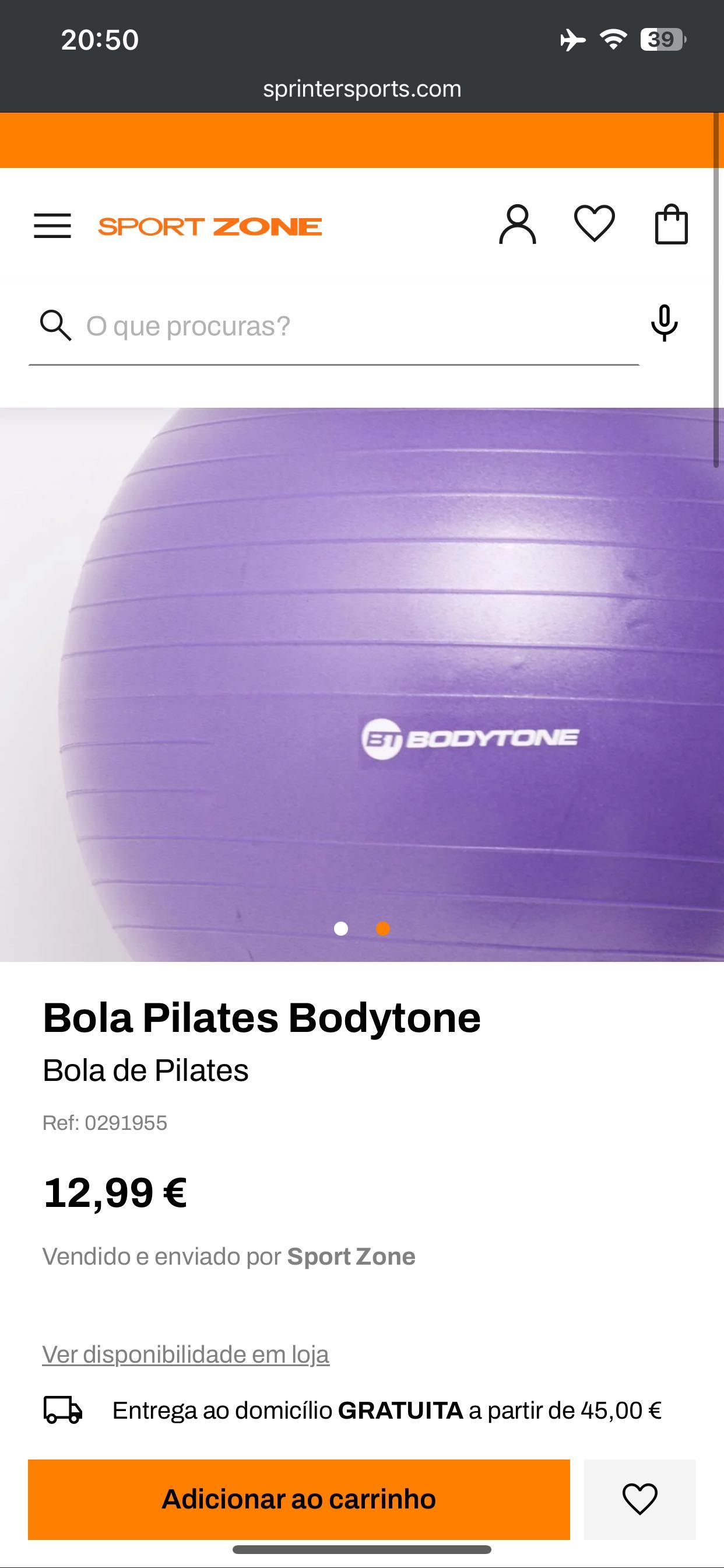 Gym ball 55cm (Bola Pilates Bodytone)