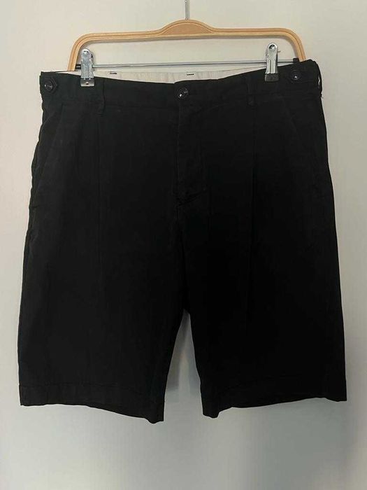 Calções Plissado com Pregas Preto Zara Tamanho 42