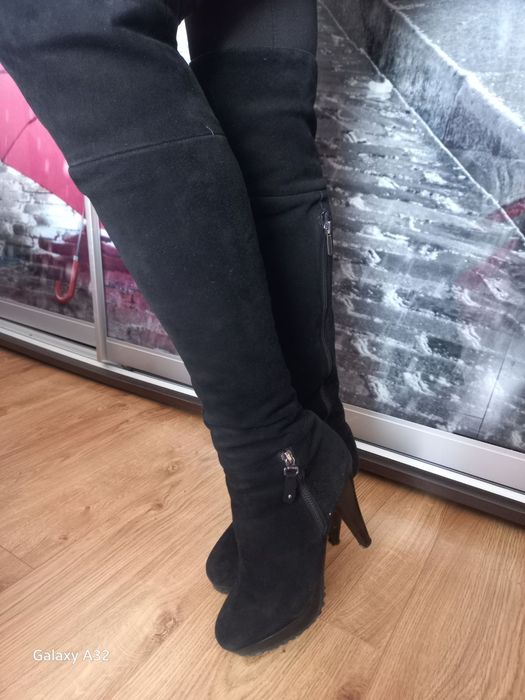 Чобітки ботфорди замшеві європейки 200грн.