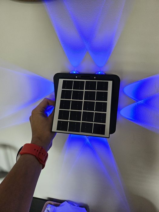 Solar lampa ogrodowa na ścianę garden lihts 4 strony