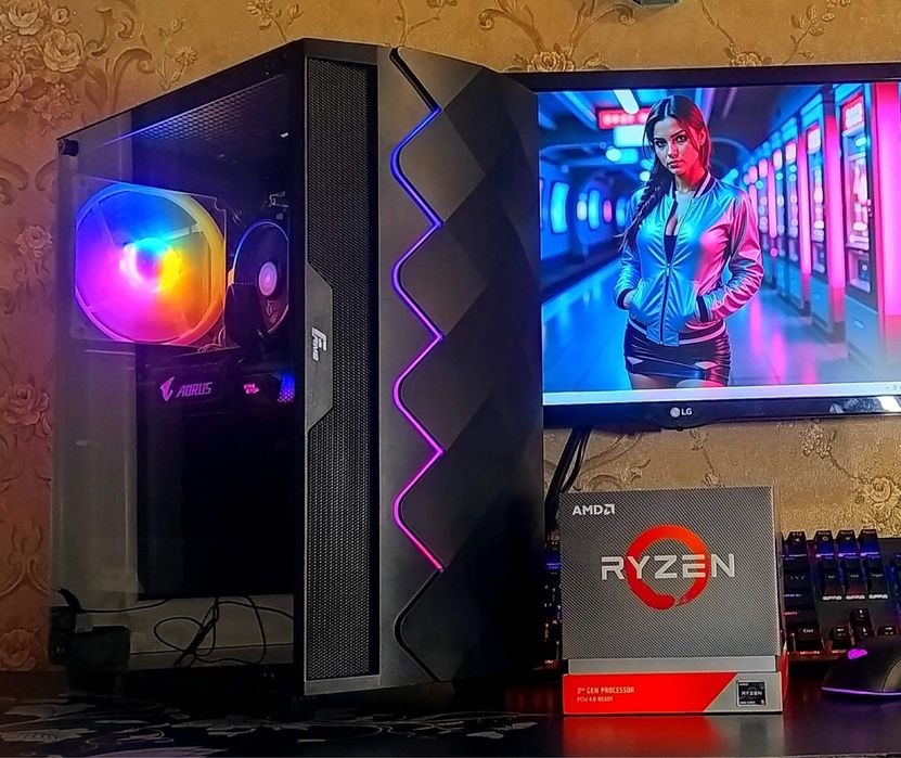 GTX1080/ Ryzen 5 3600/ 16Gb DDR4 s-AM4 игровой компьютер ПК