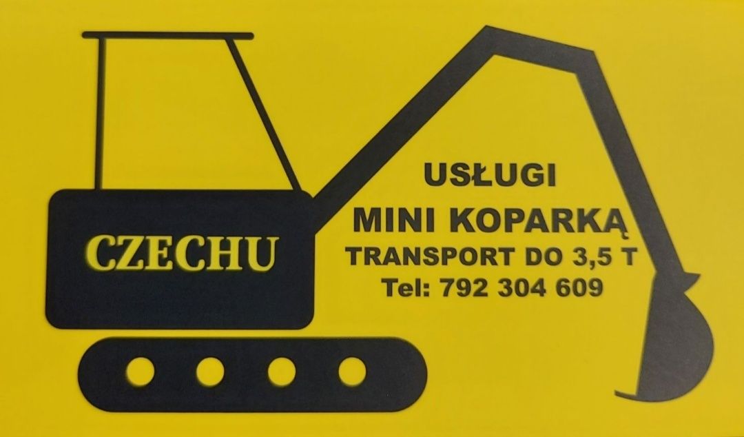 Usługi mini koparka, wywrotka do 3.5t oraz trasport