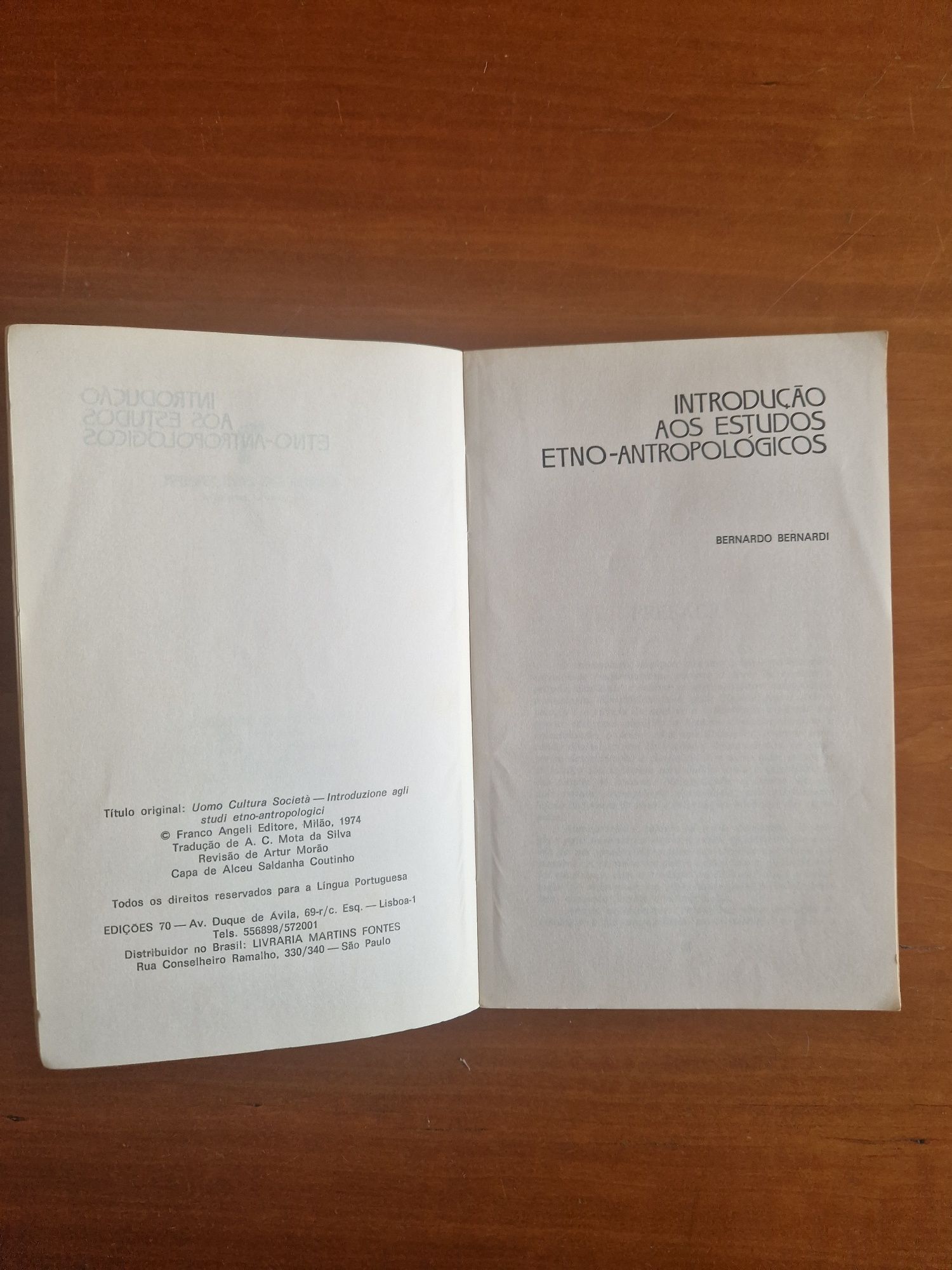 "Introdução aos estudos etno-antropológicos", de Bernardo Bernardi