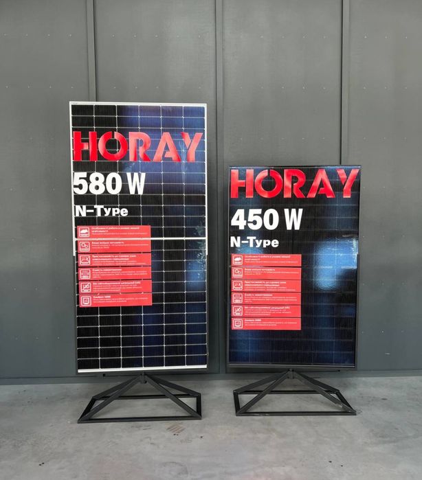 Сонячні панелі. Двосторонні Horay 455/490/620w N Type монокристал.