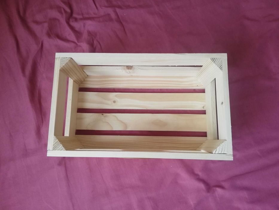 skrzynka drewniana naturalna 20,5x34x13cm sosnowa DIY kwietnik  koszyk