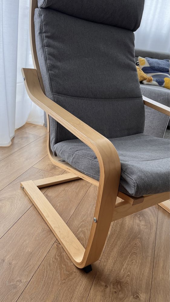 Fotel Ikea POANG/krzesło bujane kolor szary