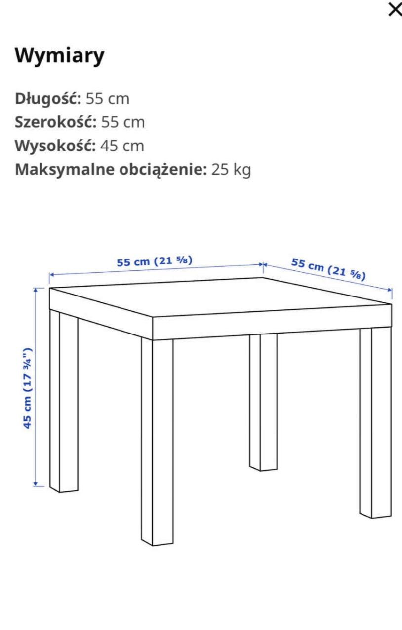 Stolik biały LACK 55X55 CM IKEA
