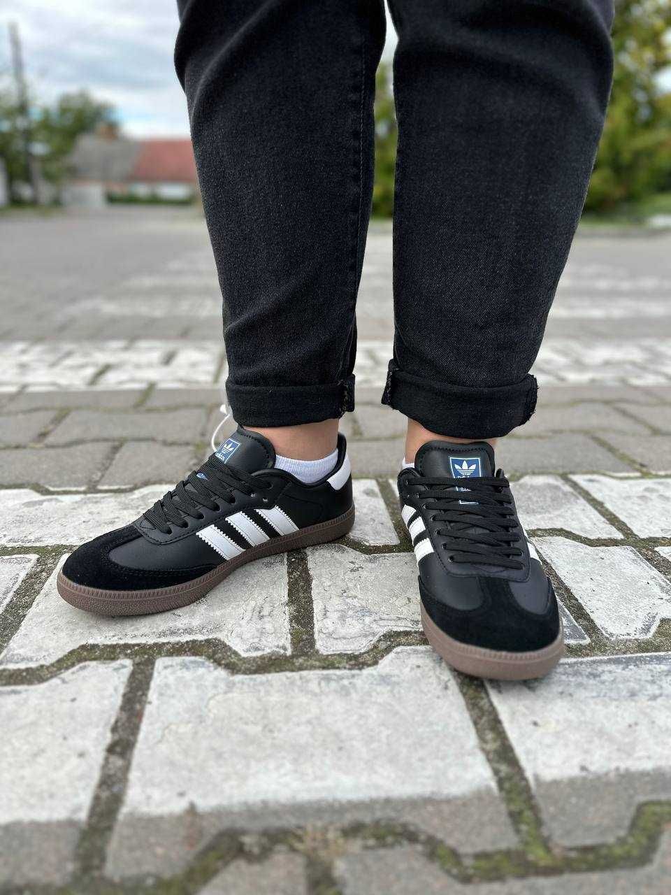 Женские кроссовки Adidas Samba OG Black White Gum 36-41 Хит Осени!