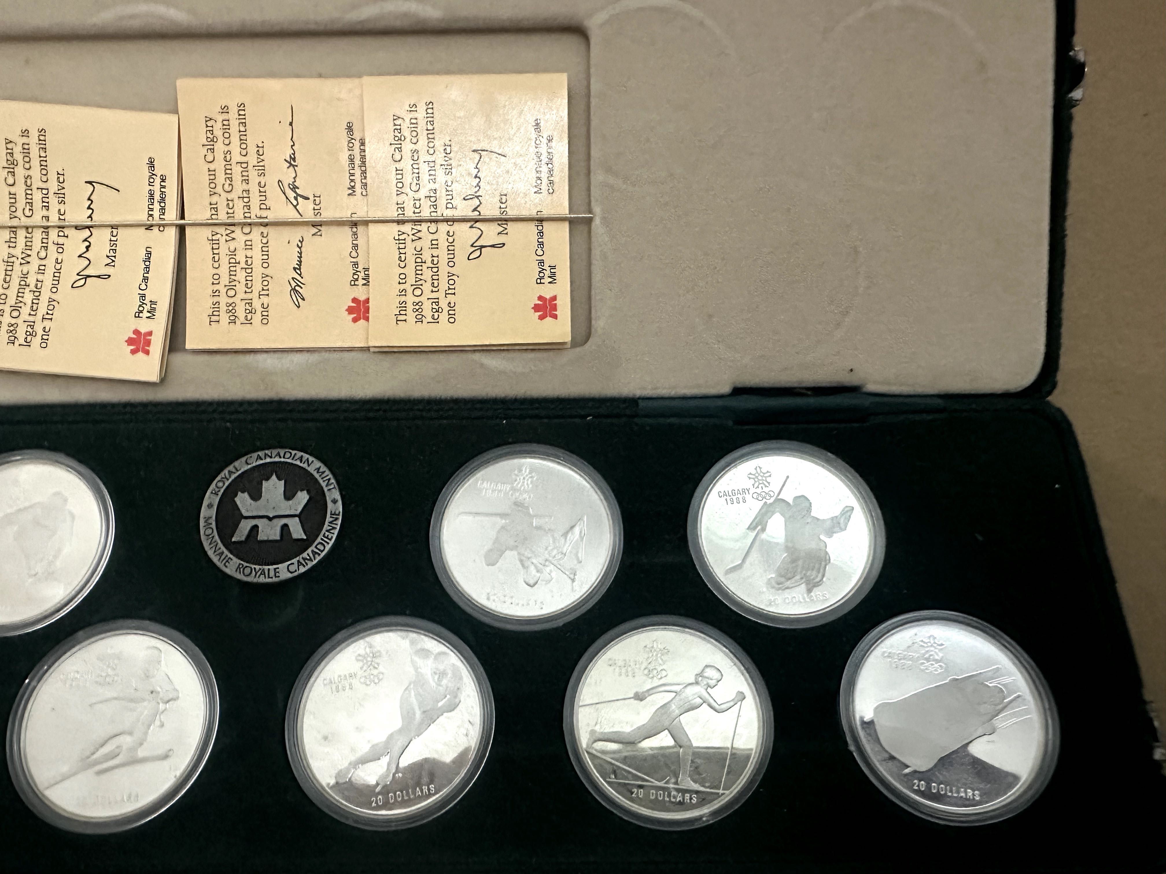 Set 10 moedas 1988 CANADA CALGARY OLYMPICS Silver Proof