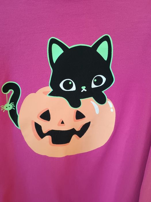 Koszulka Halloween kotek z dynią