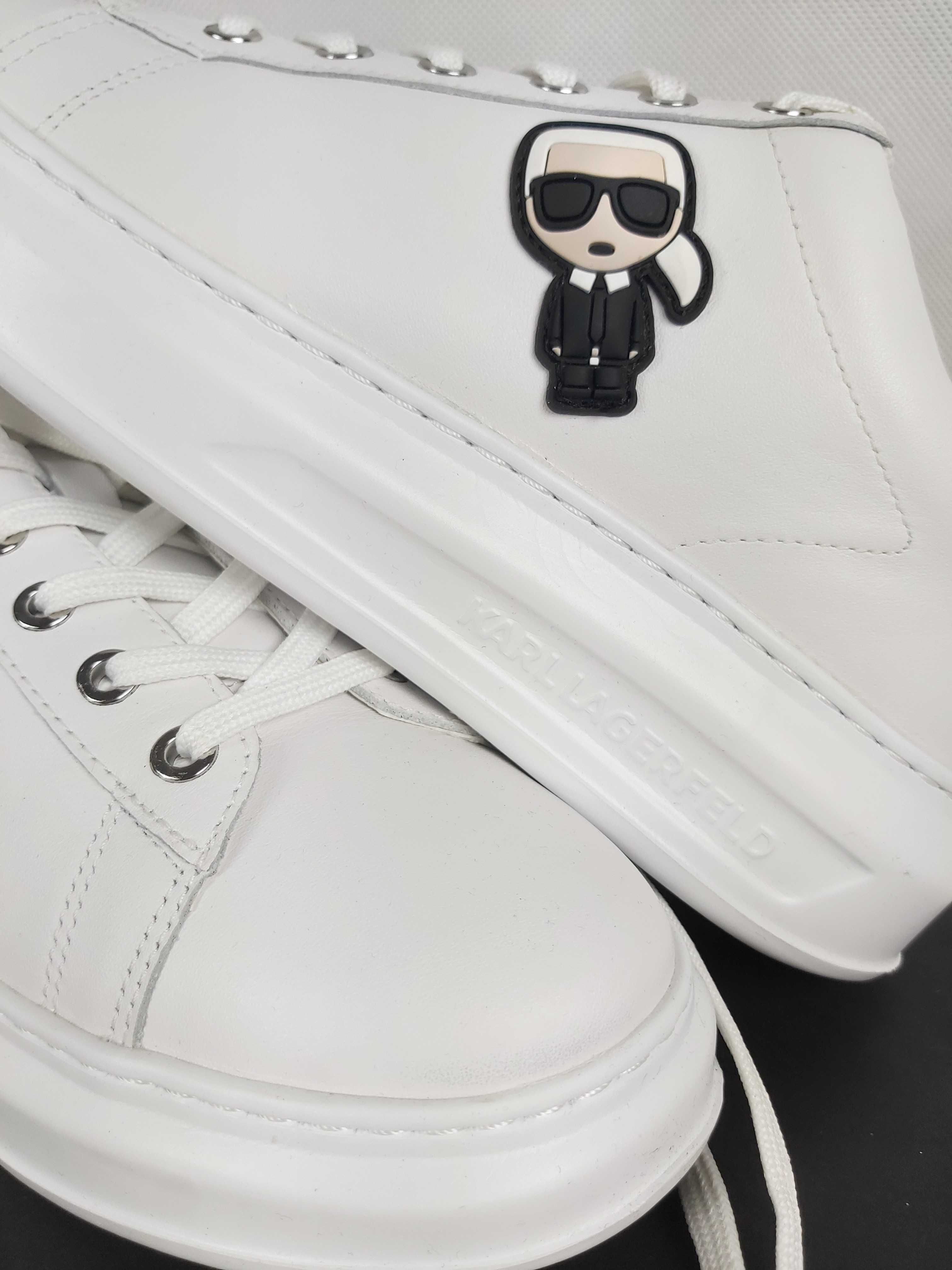 Nowe sneakersy KARL LAGERFELD 40 trampki skorzane ikonic logo