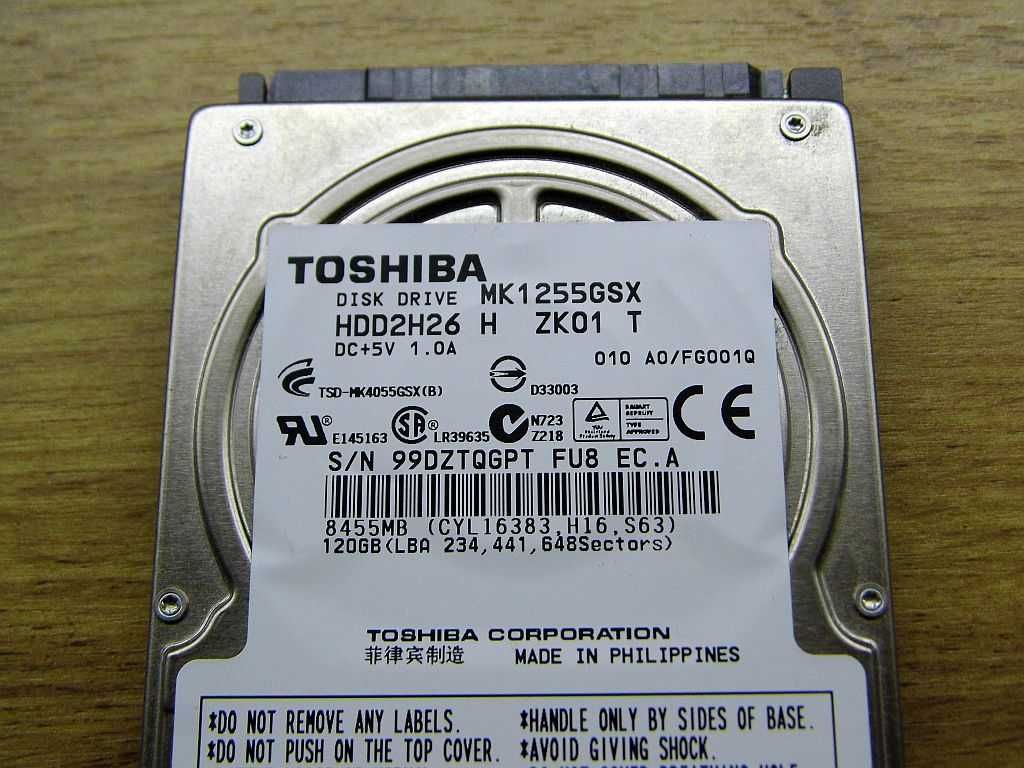 Dysk 2'5 cala HDD firmy Toshiba 120Gb do konsol Sony PlayStation 3, PC