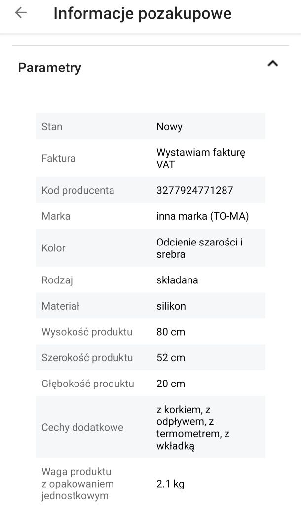 Wanienka z wkładką dla Niemowlaka