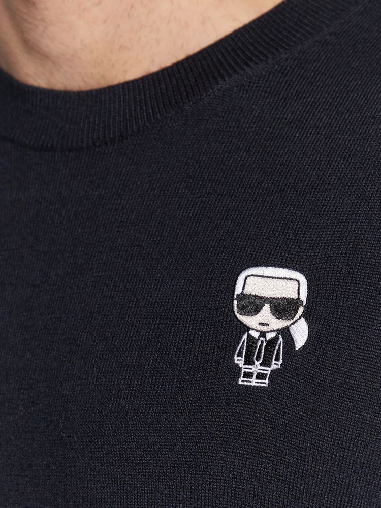 Nowy mesli sweter Karl Lagerfeld wełna merino XL granat