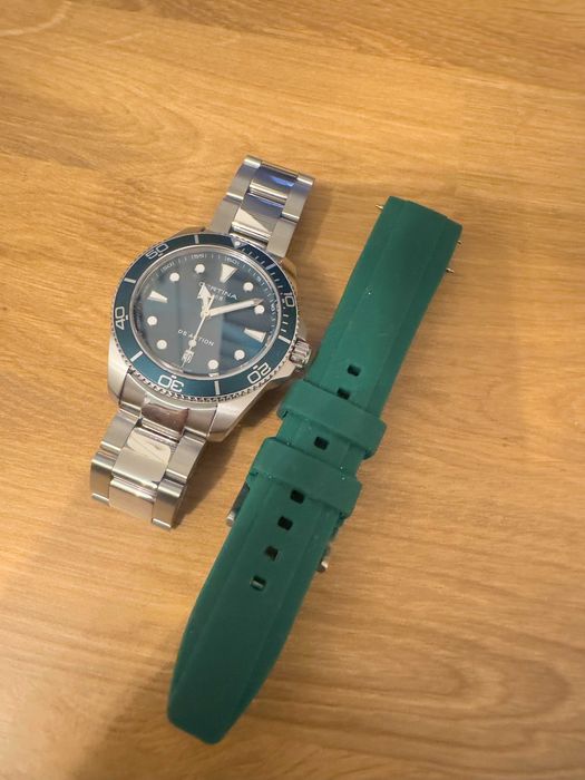 Certina DS Action Diver 300m- zielony, jak nowy! GW + pasek, pudełko