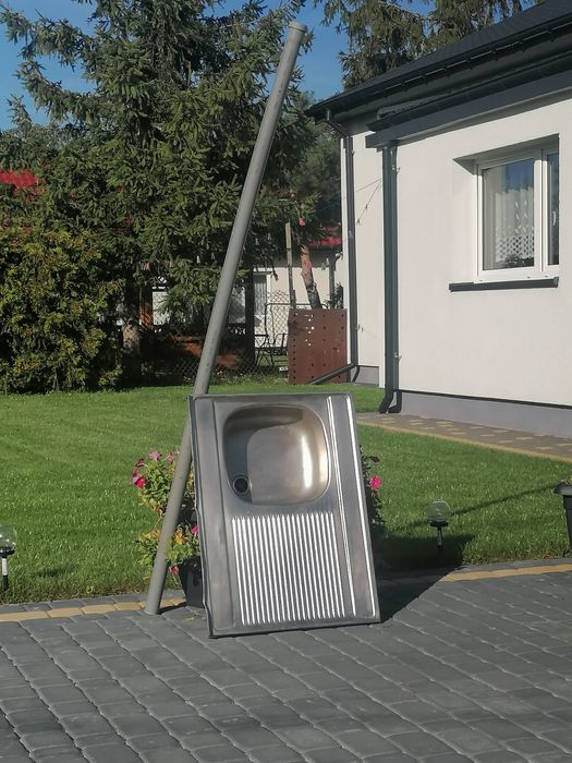 Zlew ocynkowany +rura PCV 50