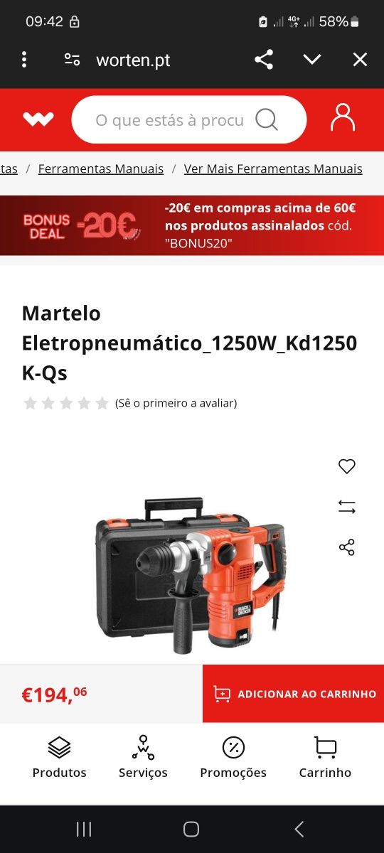 Martelo eléctrico perfurador de impacto Black & Decker