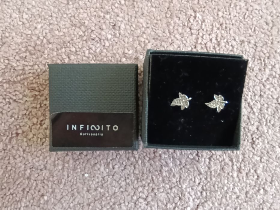 Brincos folha em prata