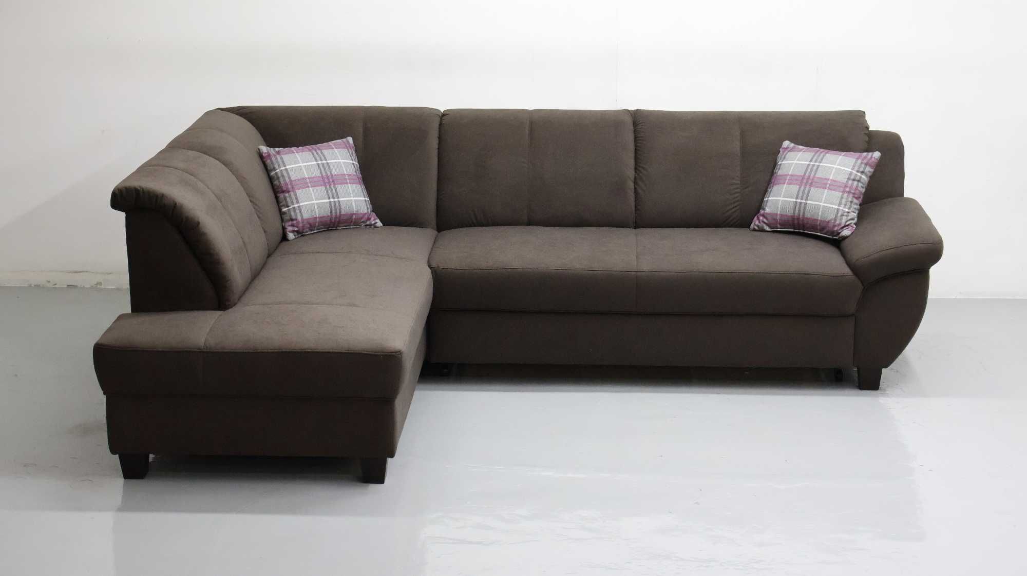 THA DESIGN NAROŻNIK funkcja spania kanapa rogówka DESIGN brązowa tkani