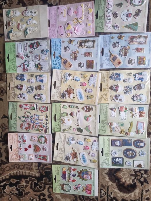 Рождественские наклейки стикеры.