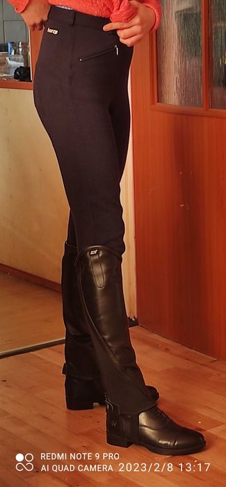 ZESTAW DO JAZDY KONNEJ bryczesy, sztylpy, sztyblety, kask, torba