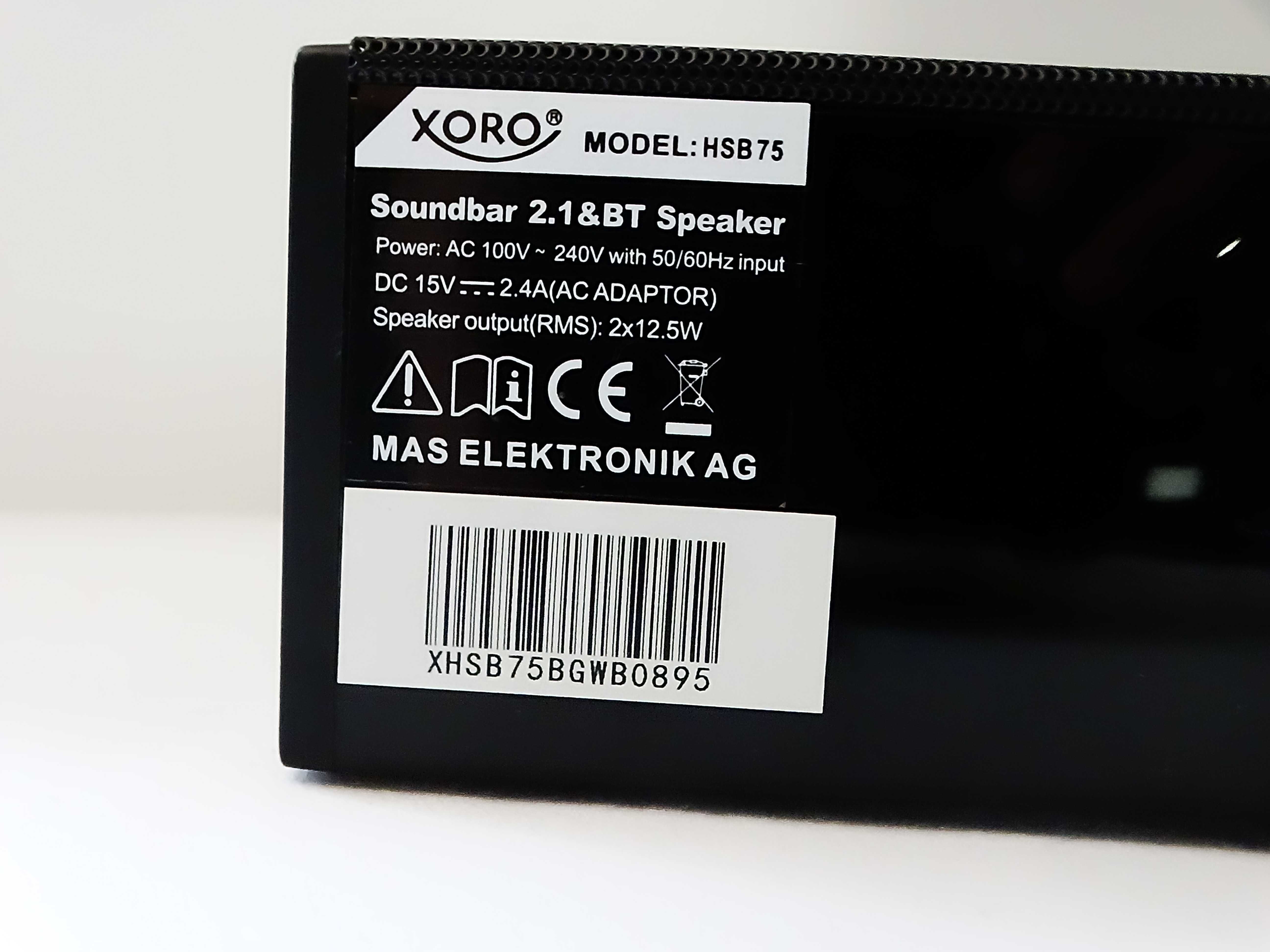 Xoro HSB 75 soundbar z subwooferem, moc 48 W i system audio 2.1.