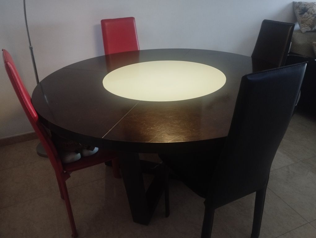 Mesa de sala redonda centro rotativo