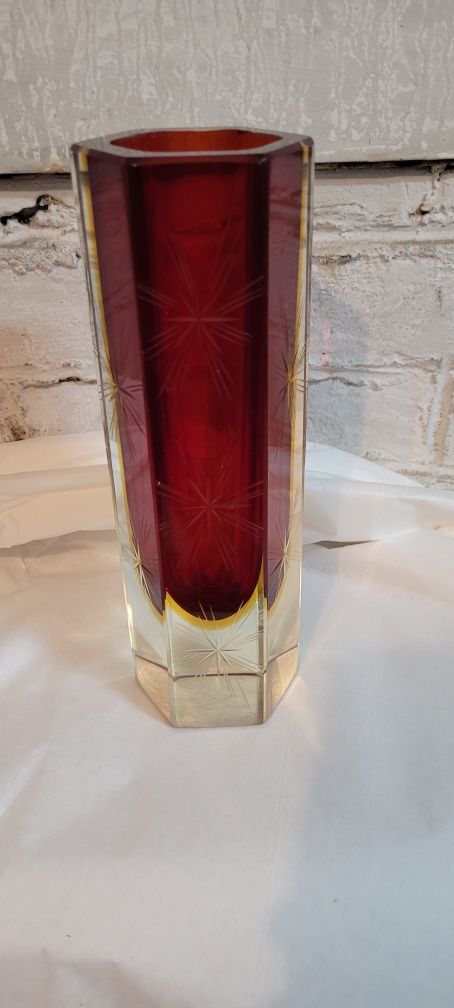 Gruby wazon Murano Sommerso, Vintage ciezki