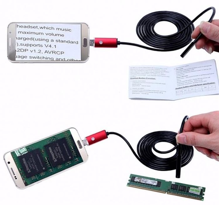 Эндоскоп бороскоп USB web камера глазок наблюдения 1м, 2м (микроскоп)