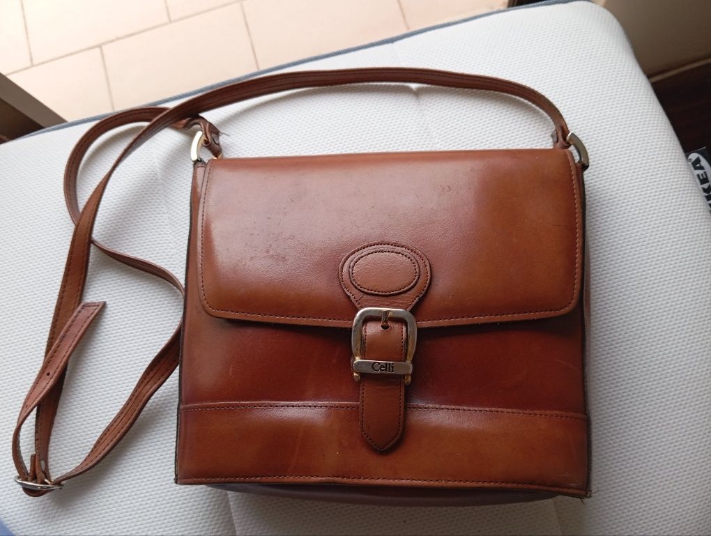 Celli genuine leather messenger bag