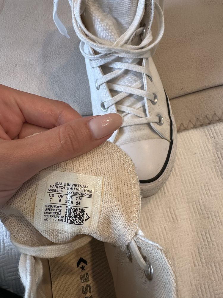 Кеди converse all star , білі , розмір 37,5 (підійде на 38)