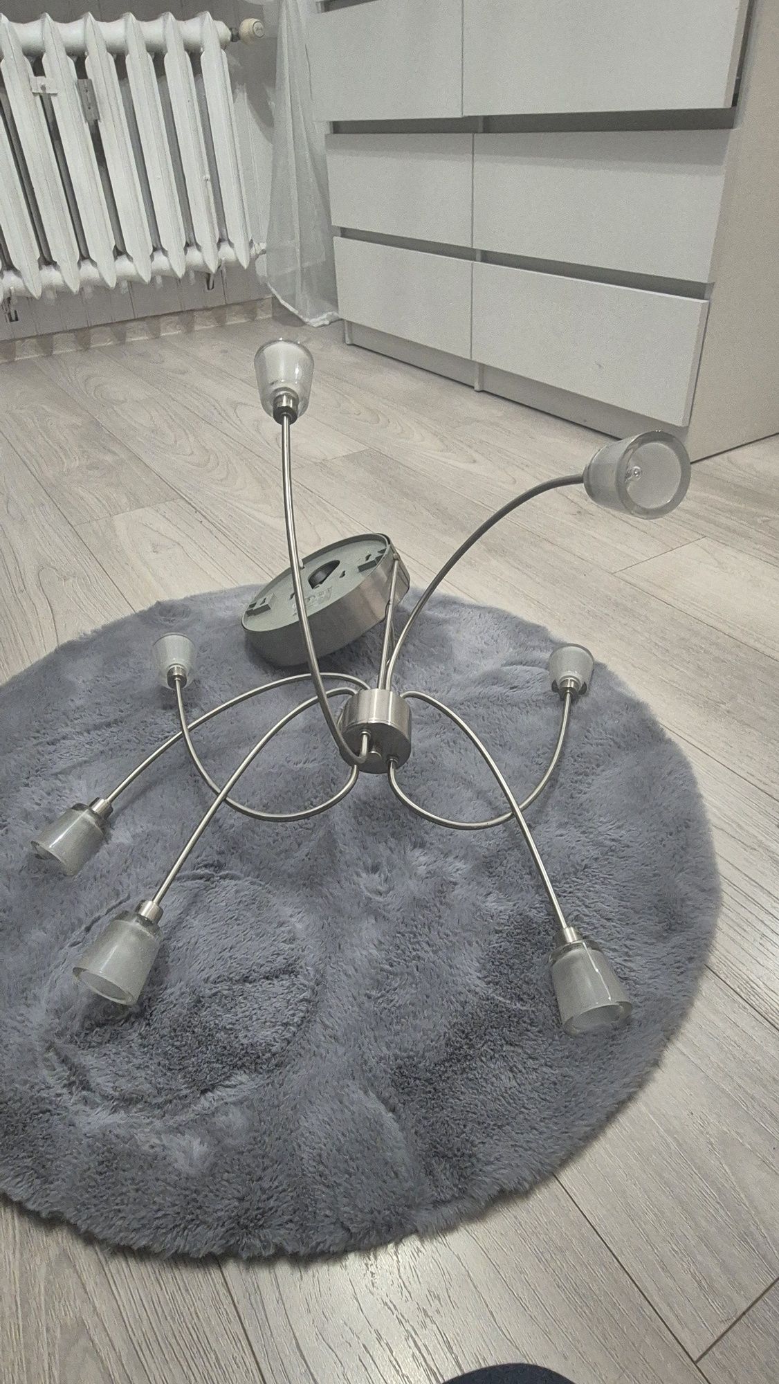 Lampa sufitowa elegancka chromowana lampa żyrandol