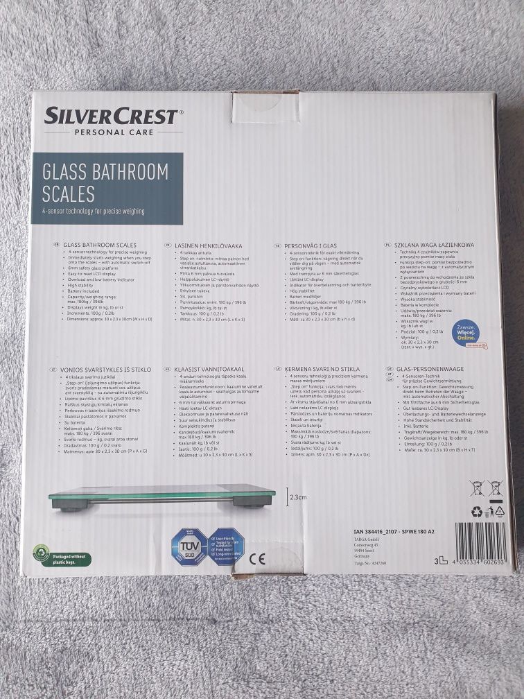 Szklana waga łazienkowa diagnostyczna silvercrest gwarancja