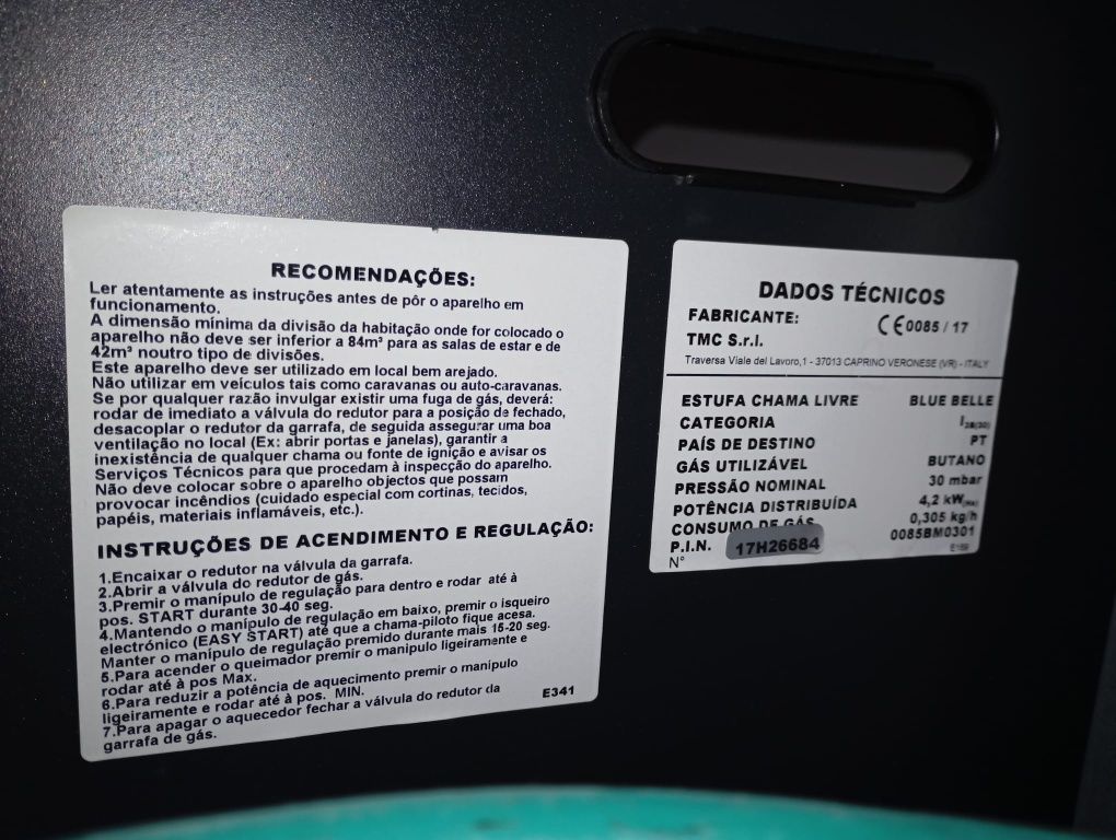 Aquecedor a gás  sem botija