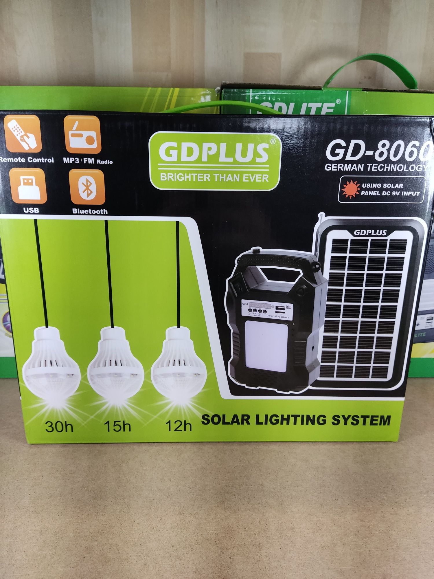Солнечная станция GDLite GD-8060 солнечная панель с лампочками !!!