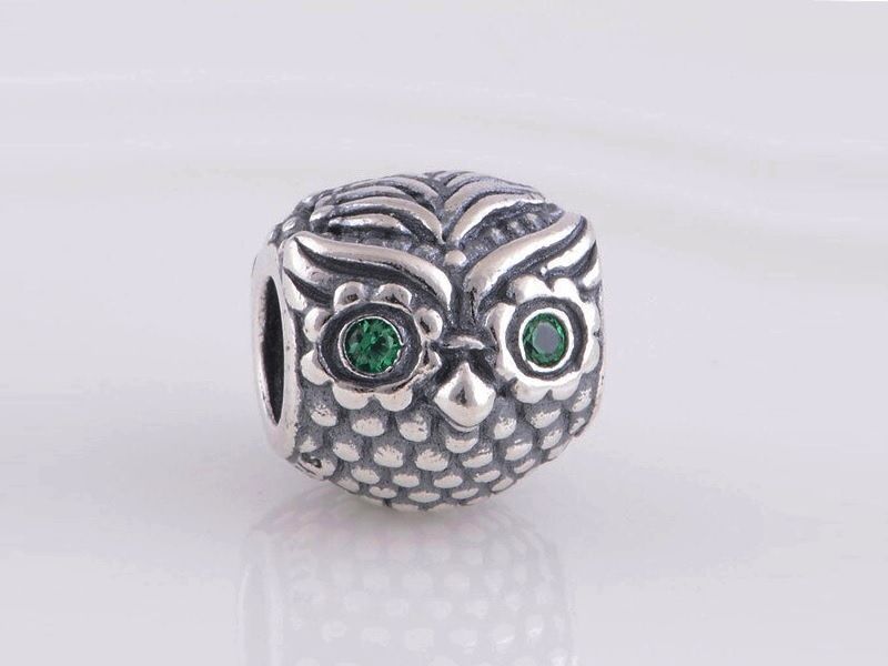 Srebrny Koralik Charms Beads Sowa Sówka Owl Ptaksr Pas029