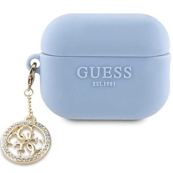 Guess Etui na AirPods Pro 2 - Niebieskie 3D Rubber Charm 4G