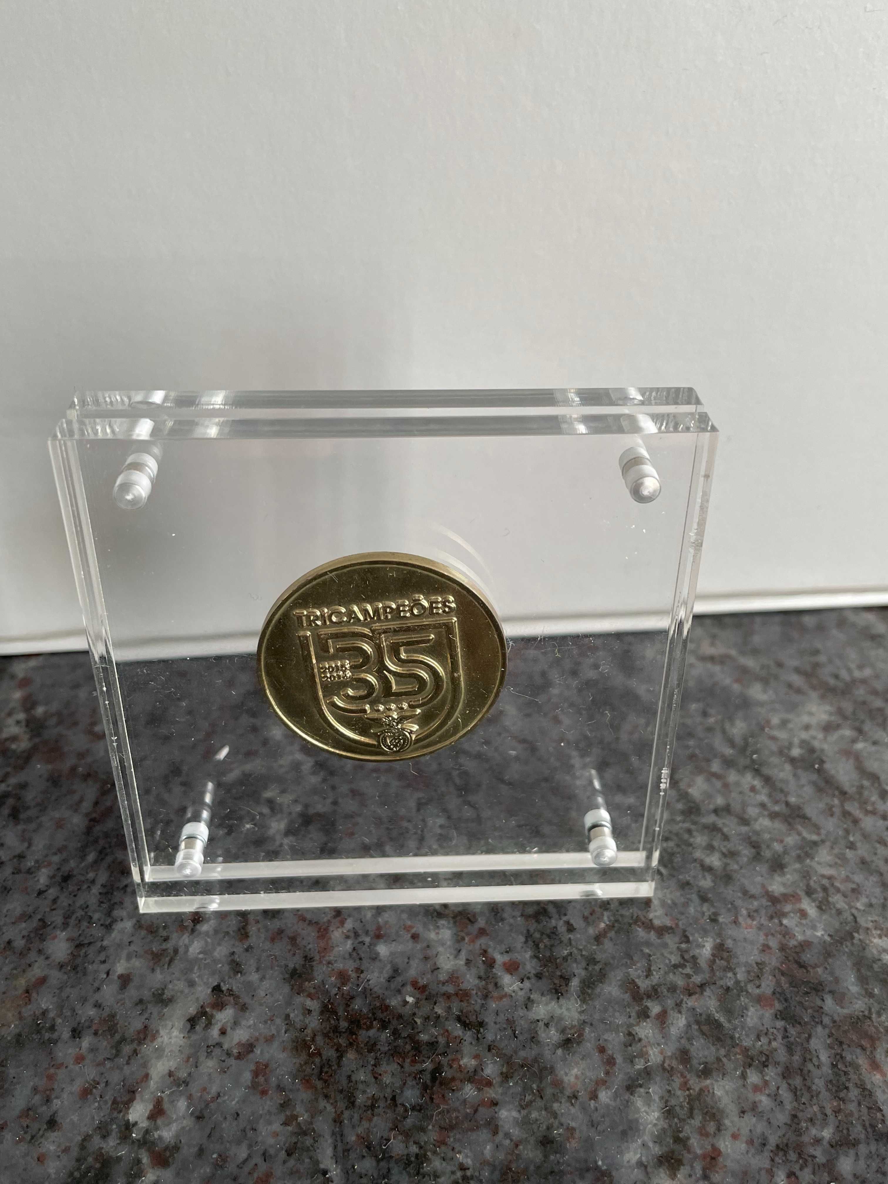 Medalha do Benfica do 35º Título c/ banho em Ouro - SLB