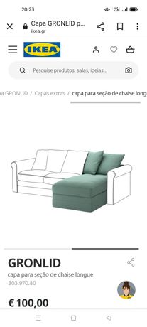 Capa p/módulo de chaise lounge, Gronlid IKEA. NOVO