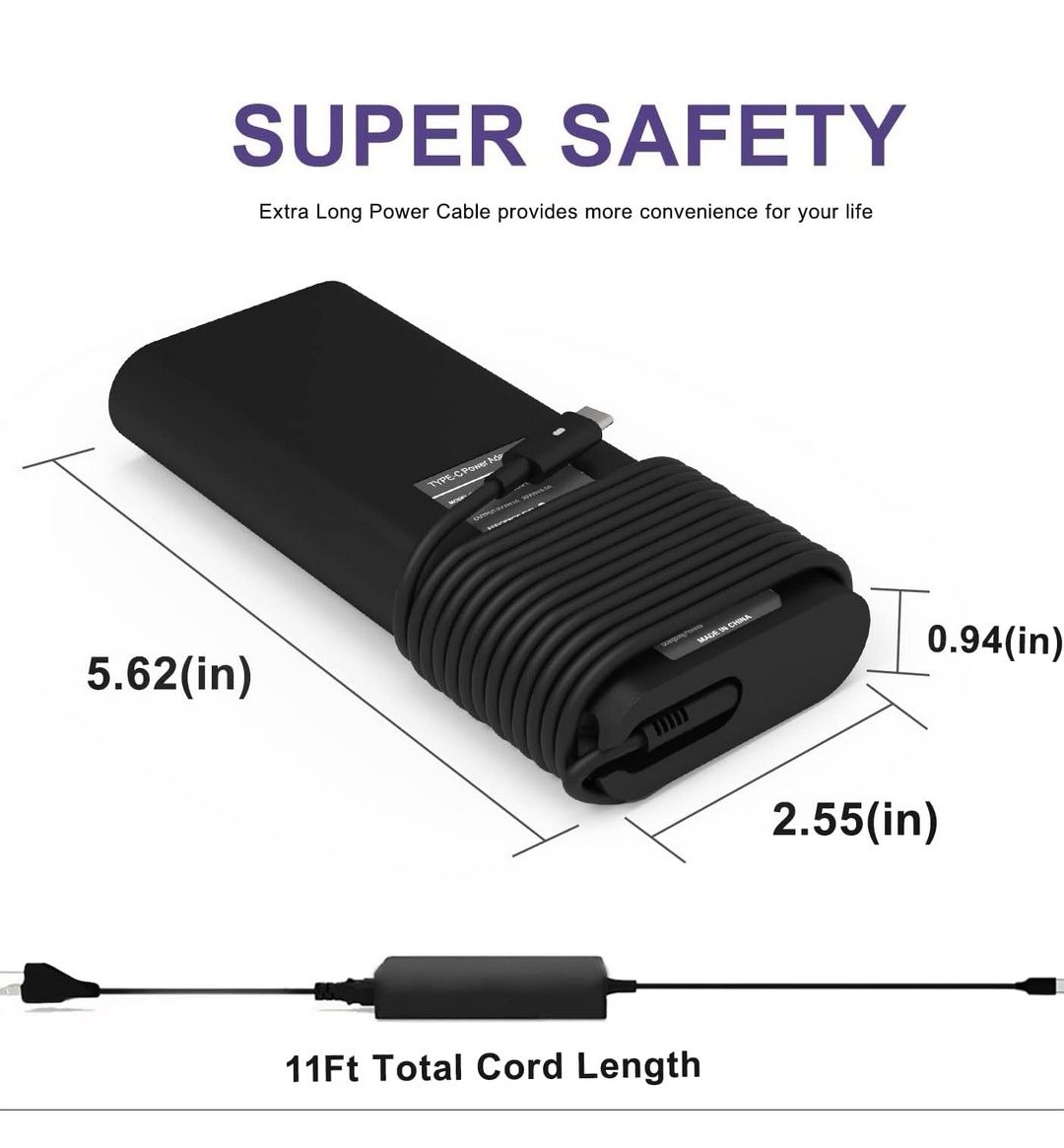 130W Laptop Charger USB C AC Adapter for Dell zamiennik