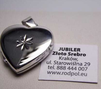 Srebrna zawieszka sekretnik serce gwiazdka. Srebro rodowane