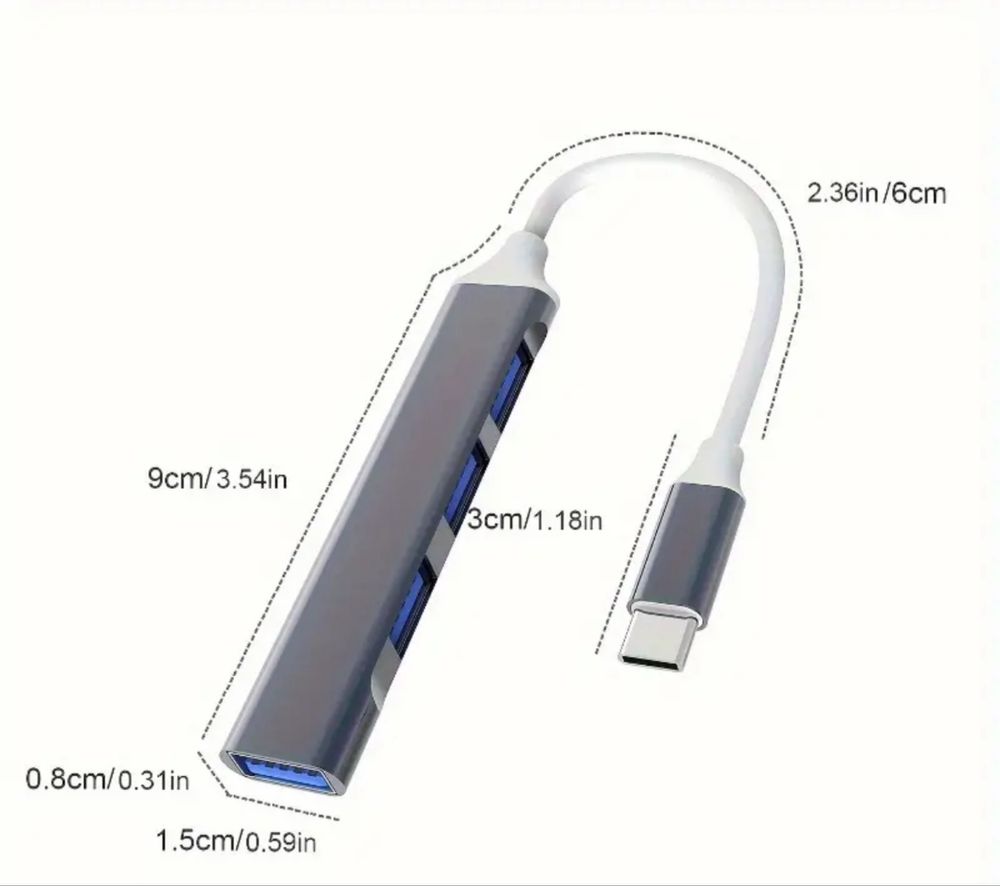 Hub хаб USB-С -> USB-Aх4