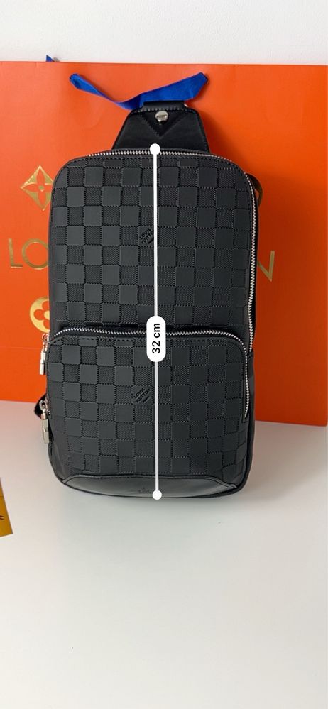 Nerka saszetka na ramię Louis Vuitton Avenue premium czarna LV