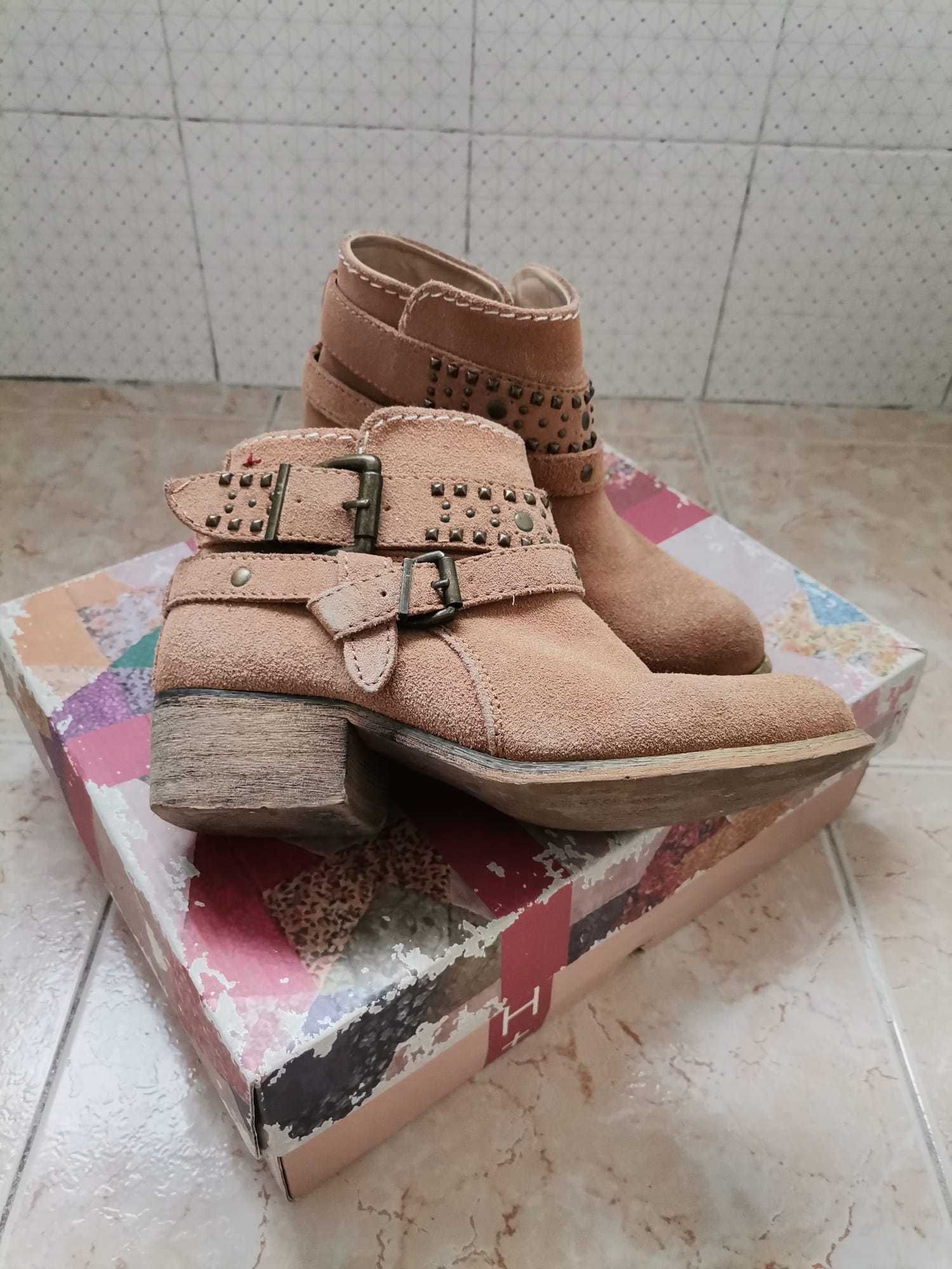 Botas Mulher em Camurça Castanha Nr.34/35