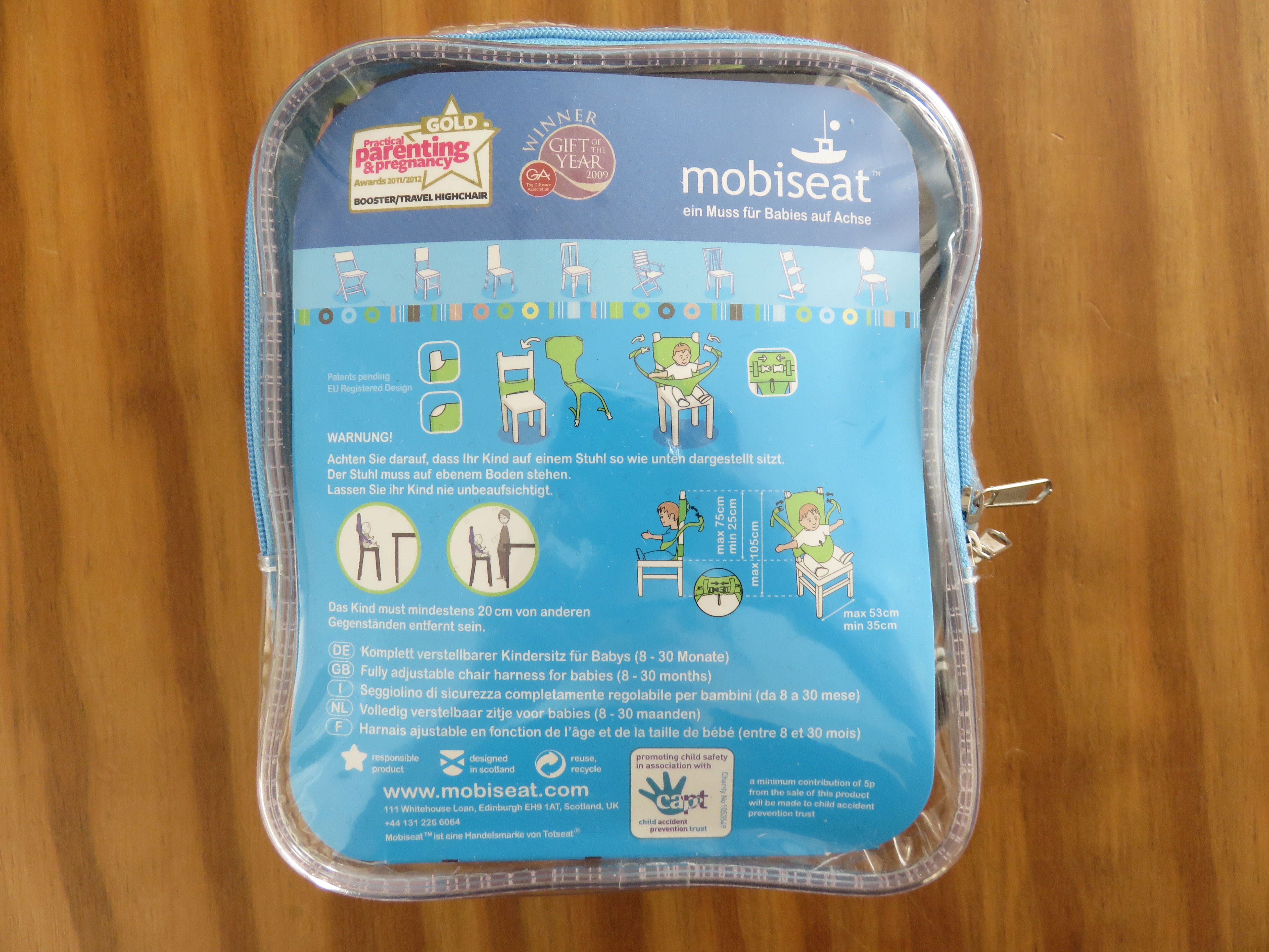 Cadeira refeição bébé / criança MOBISEAT 6 aos 30 meses linda lavável