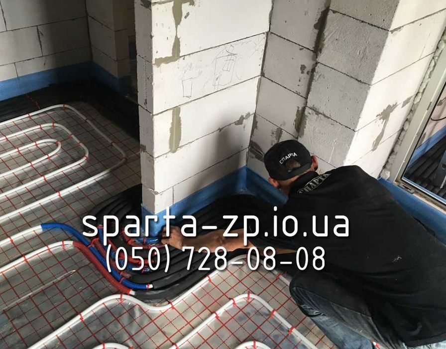 Водяной теплый пол! Монтаж труб теплого пола профессионально. Стяжка!!