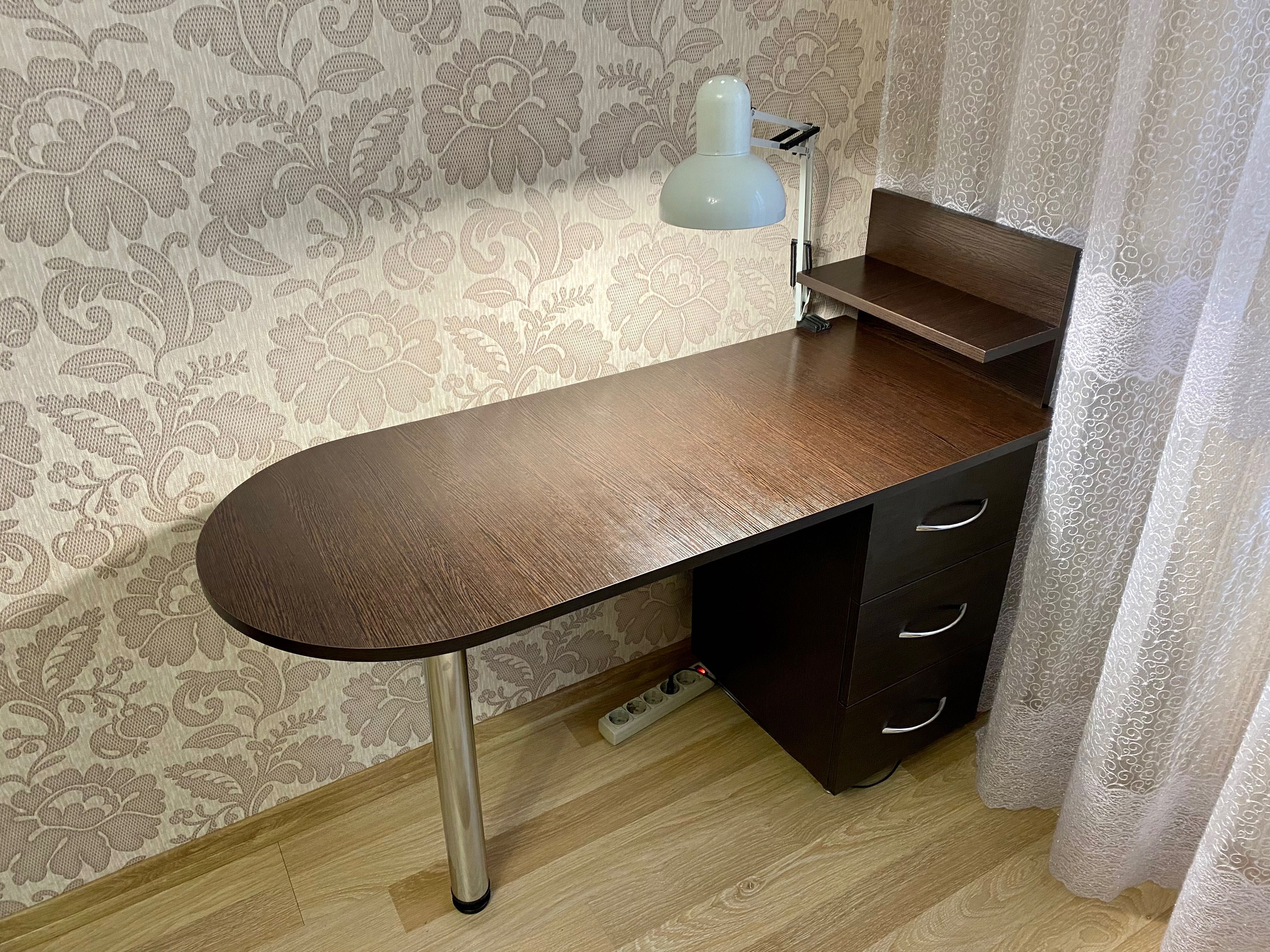 Стіл манікюрний стол маникюра з ящиками тумба  венге темний коричневий