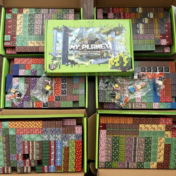 200ШТ +12шт героїв Конструктор магнітний майнкрафт minecraft блоки 3д