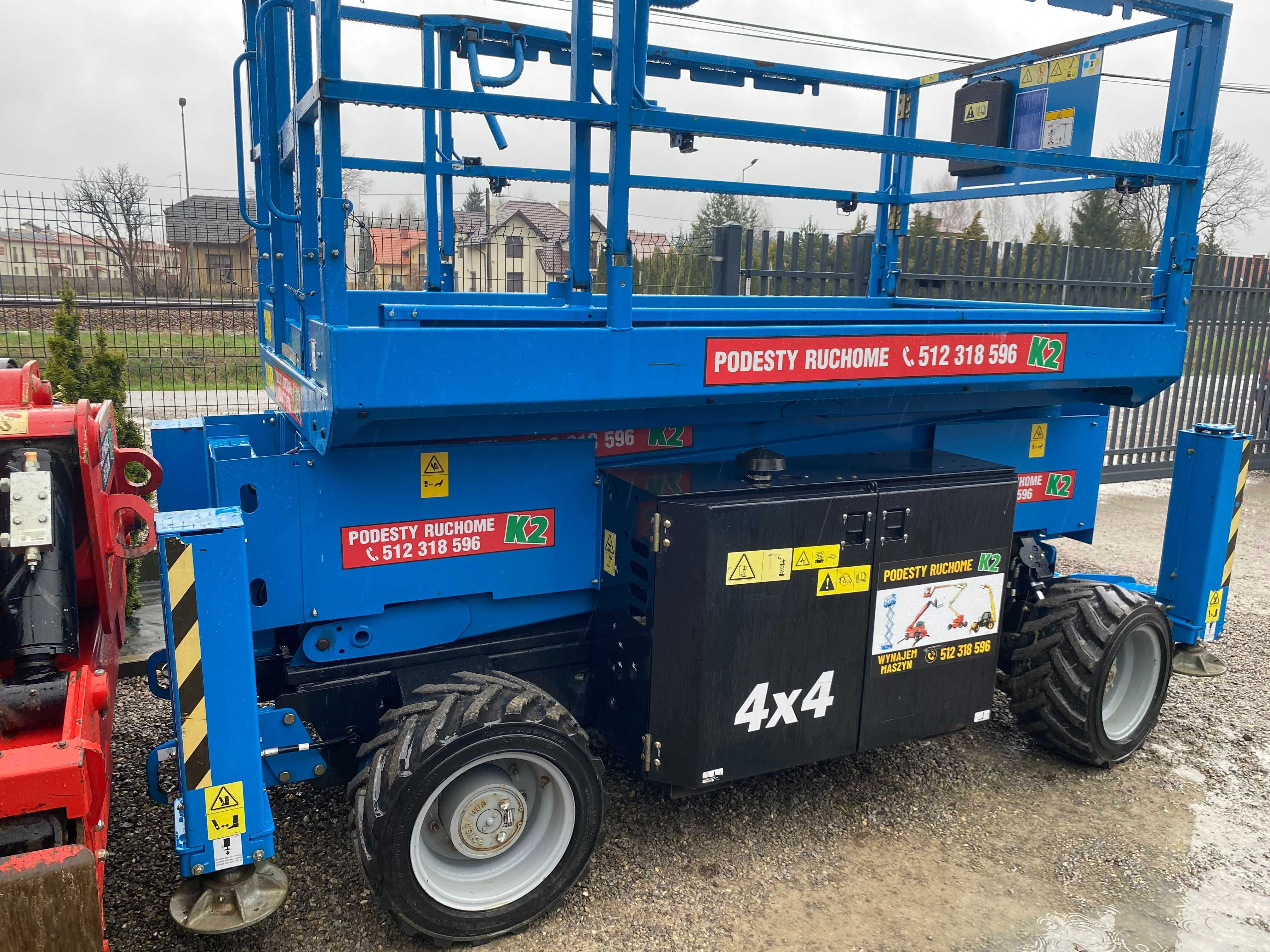 Wynajem podnośnika podnośników podestów wózków JLG Genie Manitou K2