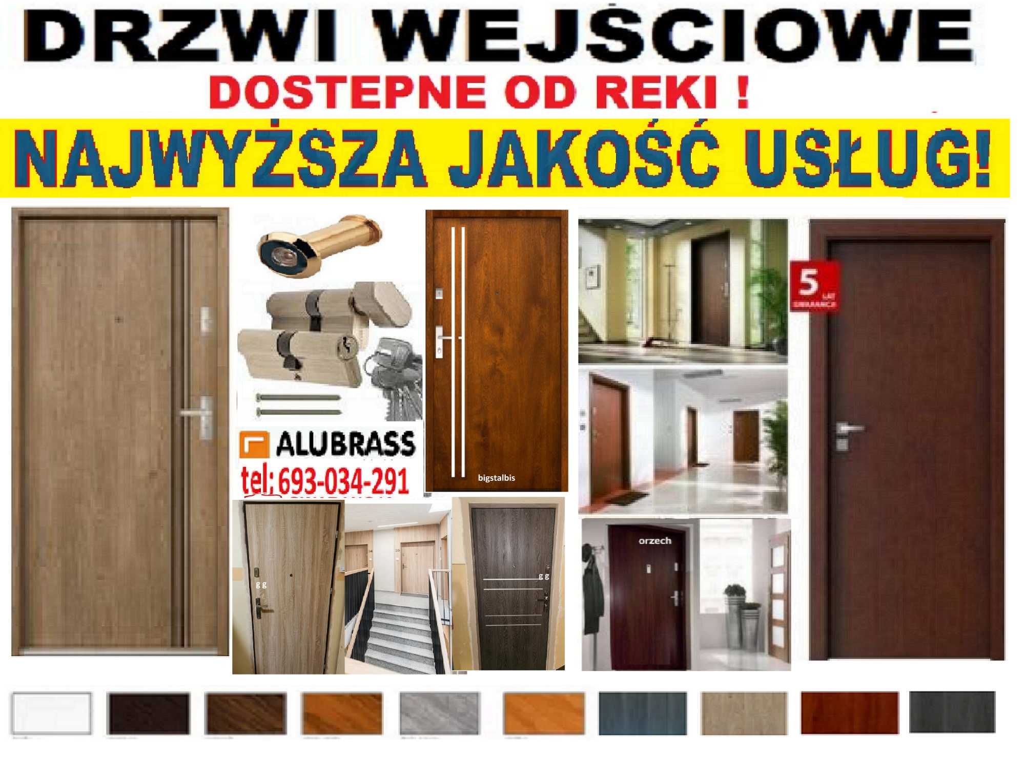 Antywłamaniowe drzwi wejściowe- zewnętrzne z MONTAŻEM wewnątrzklatkowe